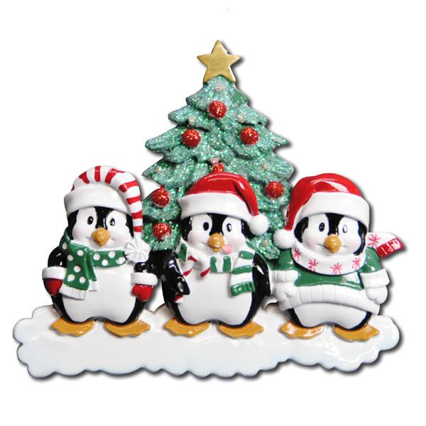 Penguin Family (3) Christmas Decorations, Personalised Gift