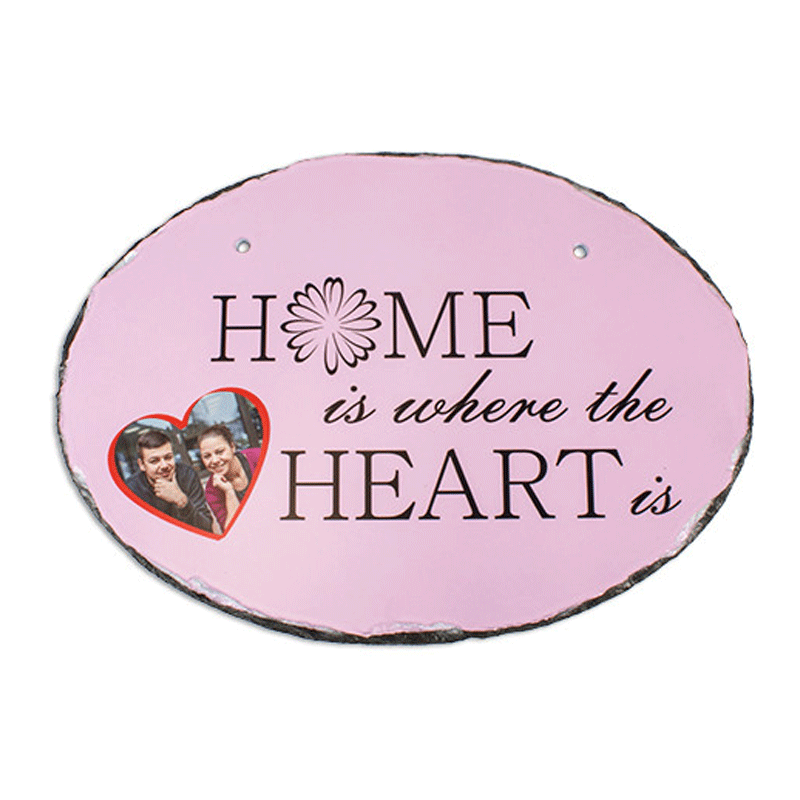 Oval Hangiing Photo slate Personalised Gift