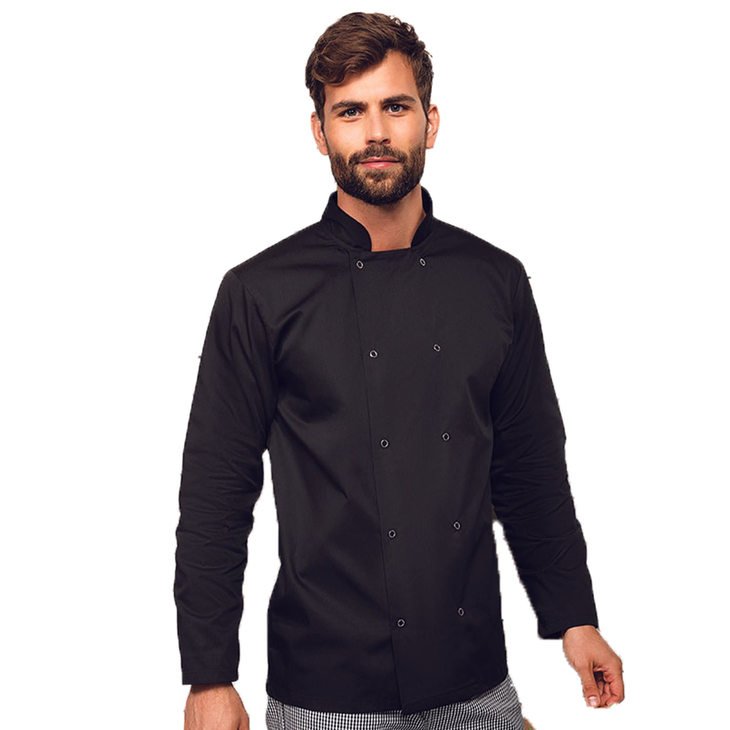 Studded Front Long Sleeve Chef Jacket, Personalise Gift