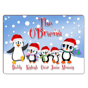 Christmas Penguin Placemats, Personalised Gift