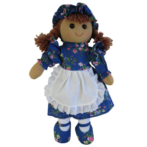 Dark Blue Floral Rag Doll, Personalised Gift