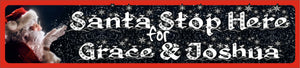 Santa Stop Here Number Plates, Personalised Gift