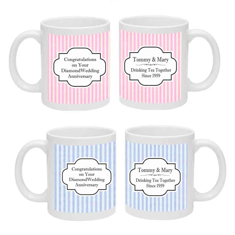 Candy Stripe Anniversary Mug Personalised Gift