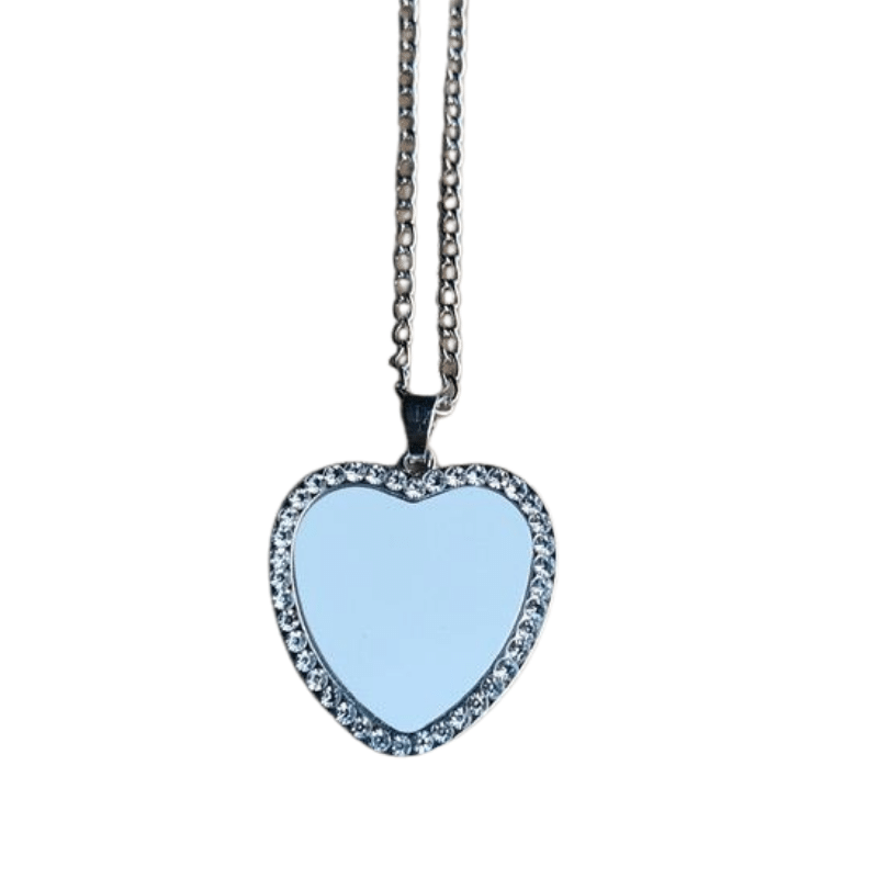 Diamonté Heart Necklace, Personalised Gift