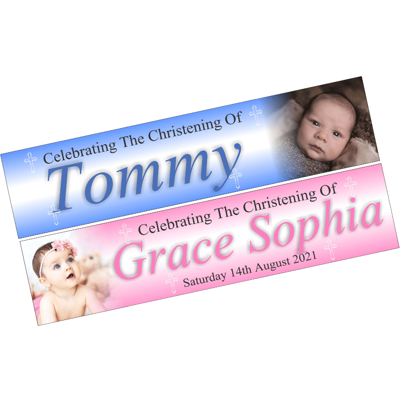 Photo Christening Banner, Personalised Gift