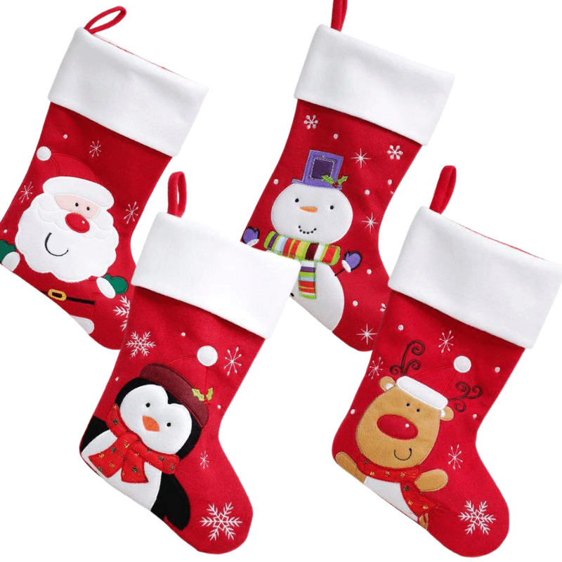 Deluxe White Topped Christmas Stockings, Personalised Gift