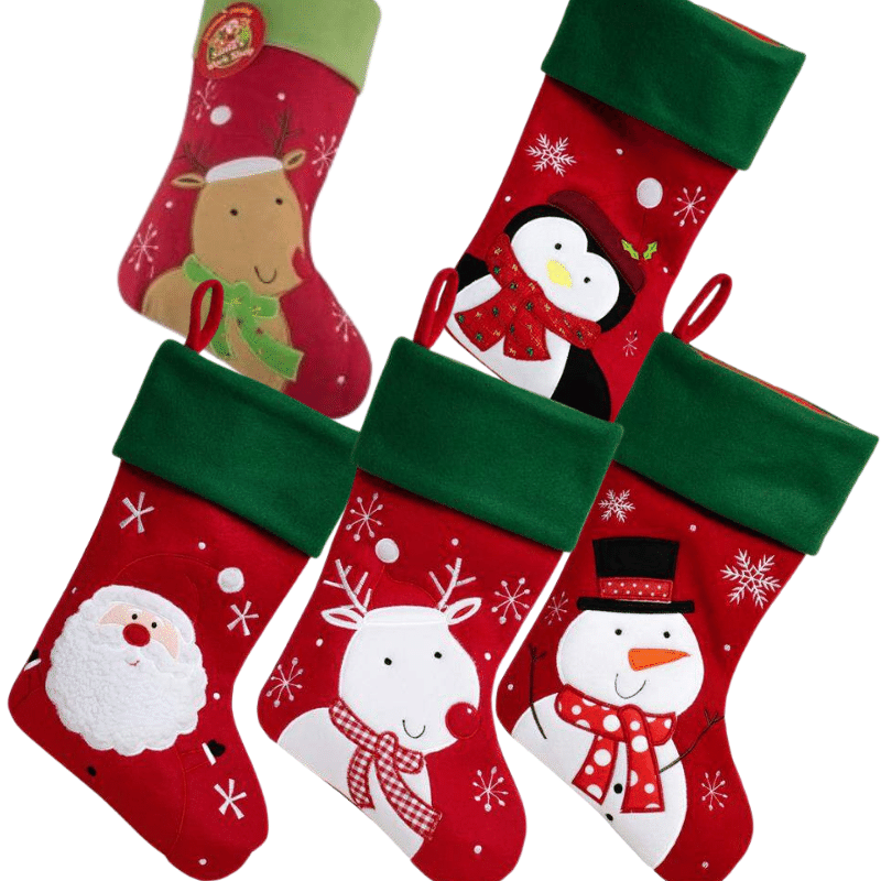 Deluxe Plush Green Top Christmas Stockings, Personalised Gift