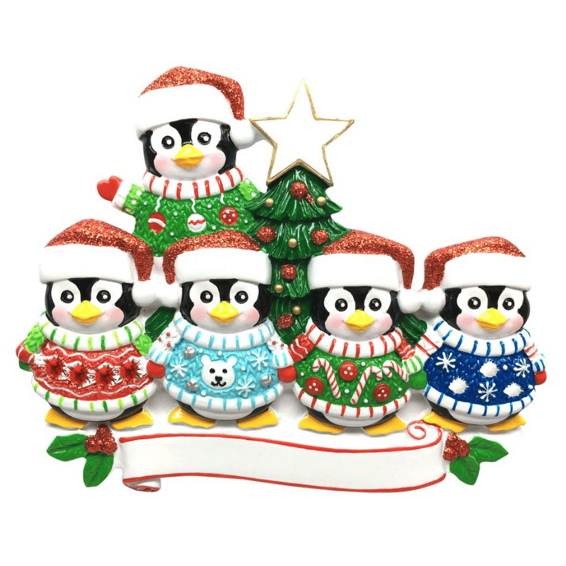 Ugly Sweater Family (5) Decoration, Personalised Gift