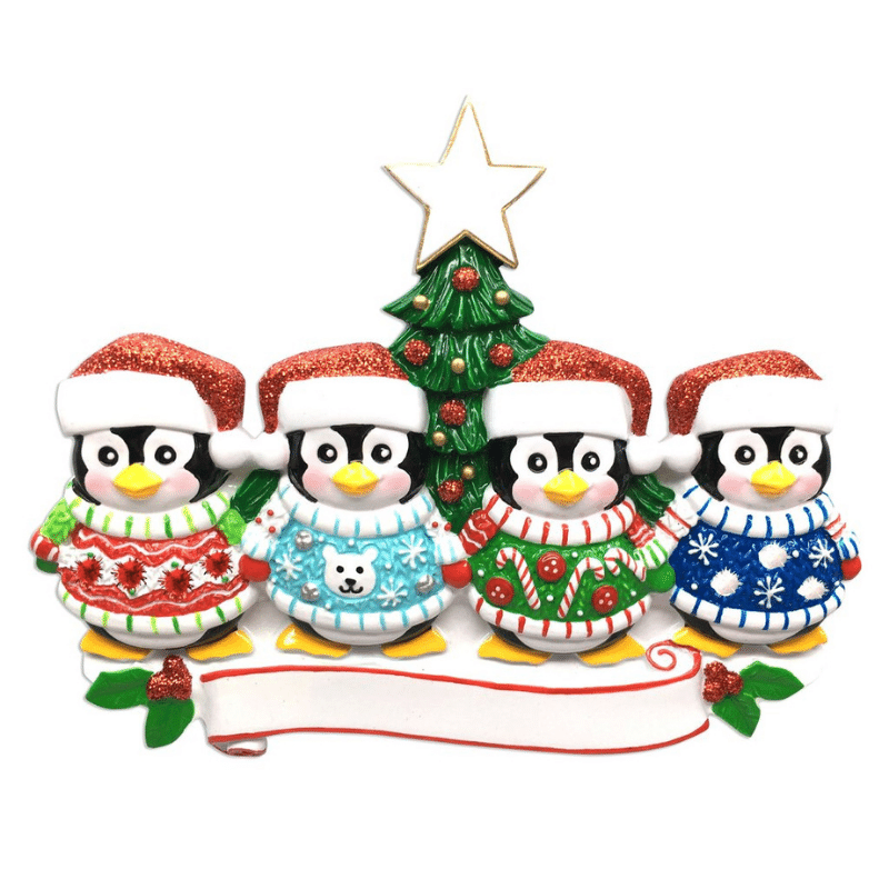 Ugly Sweater Family (4) Decoration, Personalised Gift