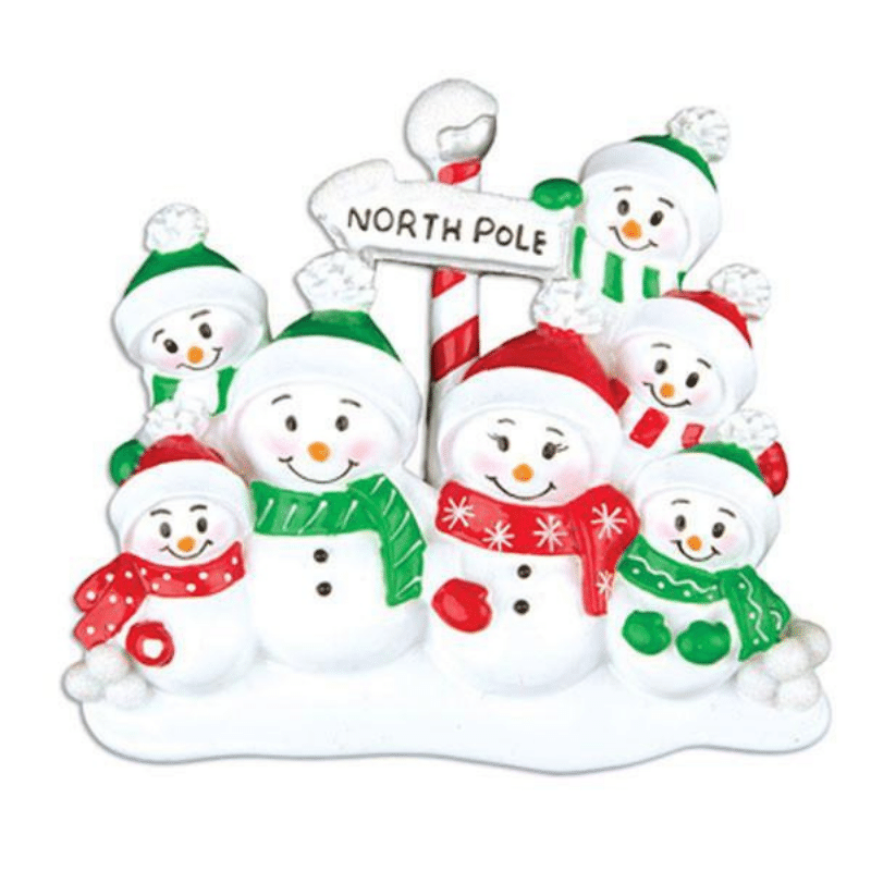 North Pole Family Family (7) Decoration, Personalised Gift