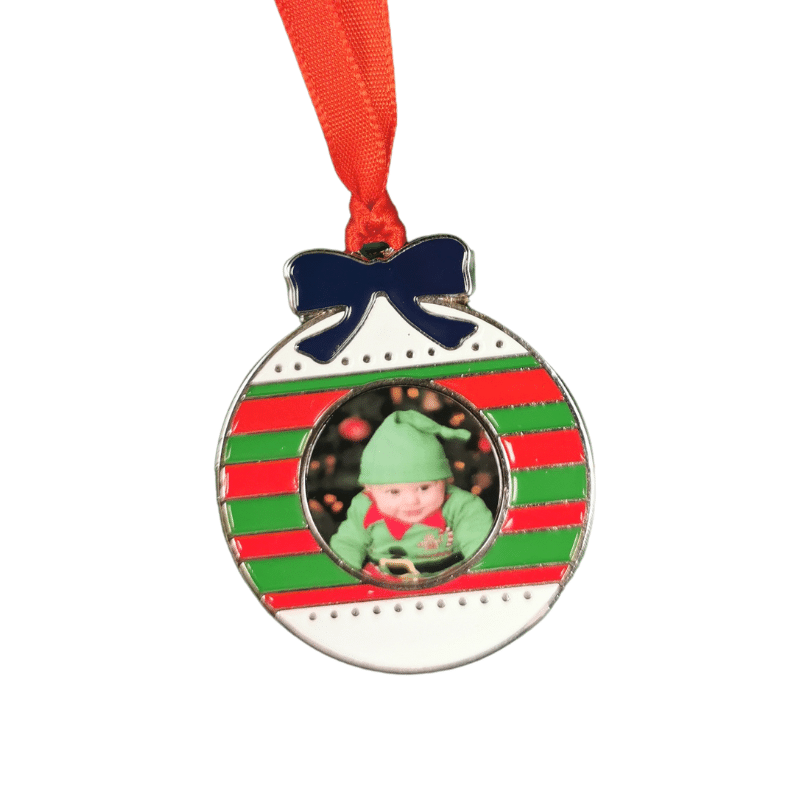 Metal Christmas Tree Bauble, Personalised Gift.