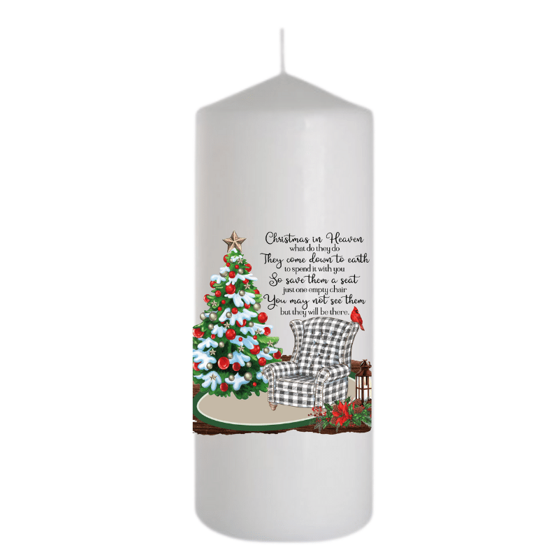 Plaid Chair Memorial Candle, Personalised Gift