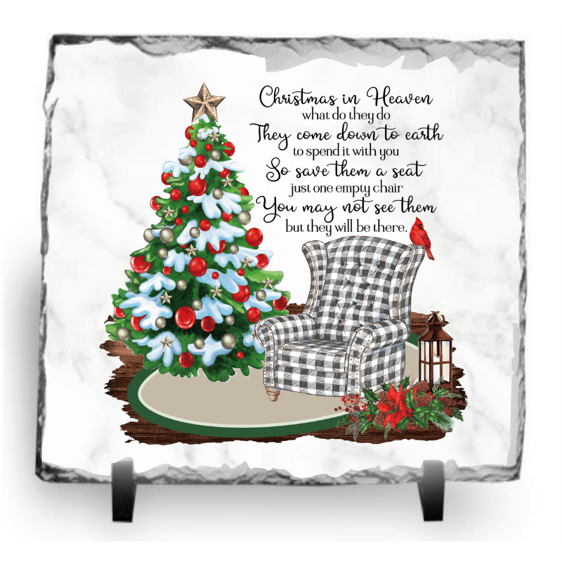 Plaid Chair Memorial Slate, personalised Gift