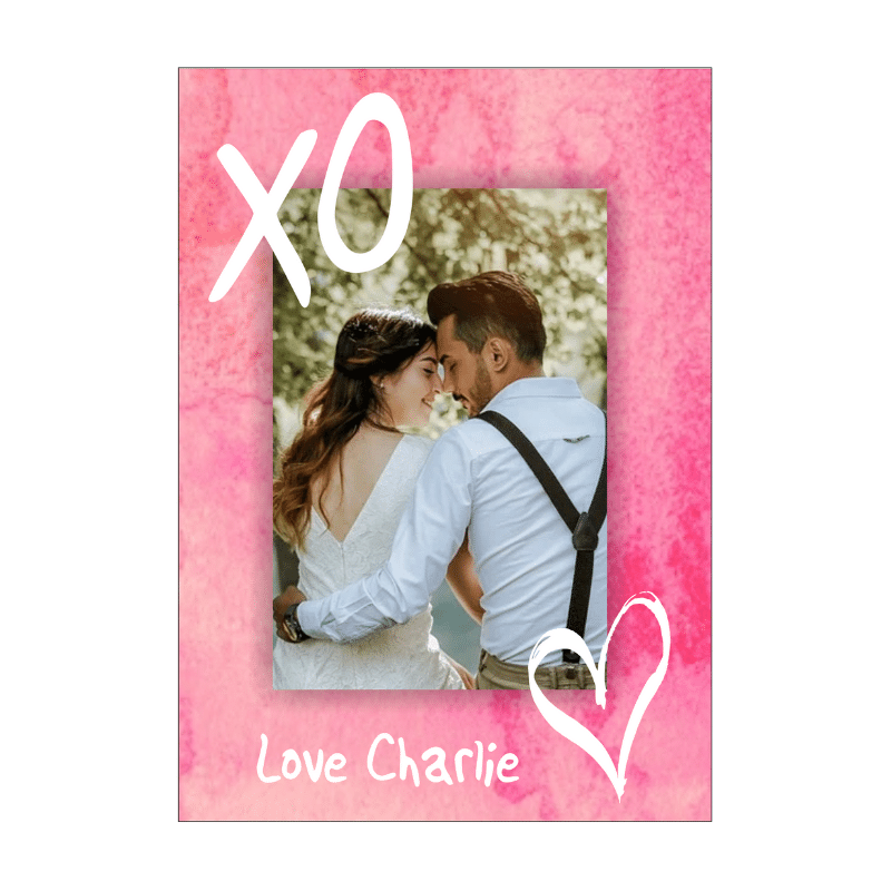 XO Valentines Card, Personalised Gift