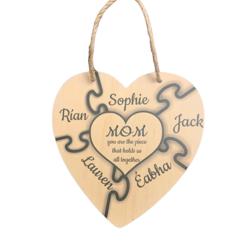 Heart Shaped Mothers Day Plaque, Personalised Gift