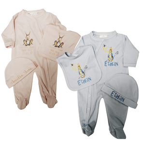 3pc Bunny Babygrow Set, Personalised Gift