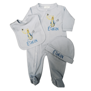 3pc Bunny Babygrow Set, Personalised Gift