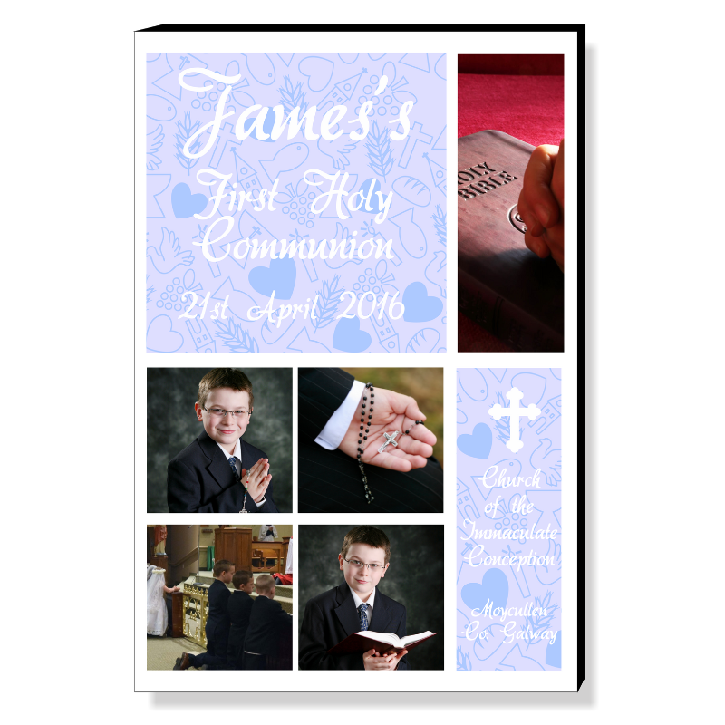 Blue Communion Photo Panel, Personalised Gift