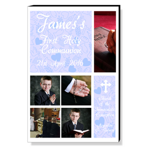 Blue Communion Photo Panel, Personalised Gift