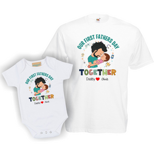 T Shirt & Baby Vest Set, Personalised Gift