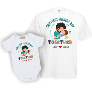 T Shirt & Baby Vest Set, Personalised Gift