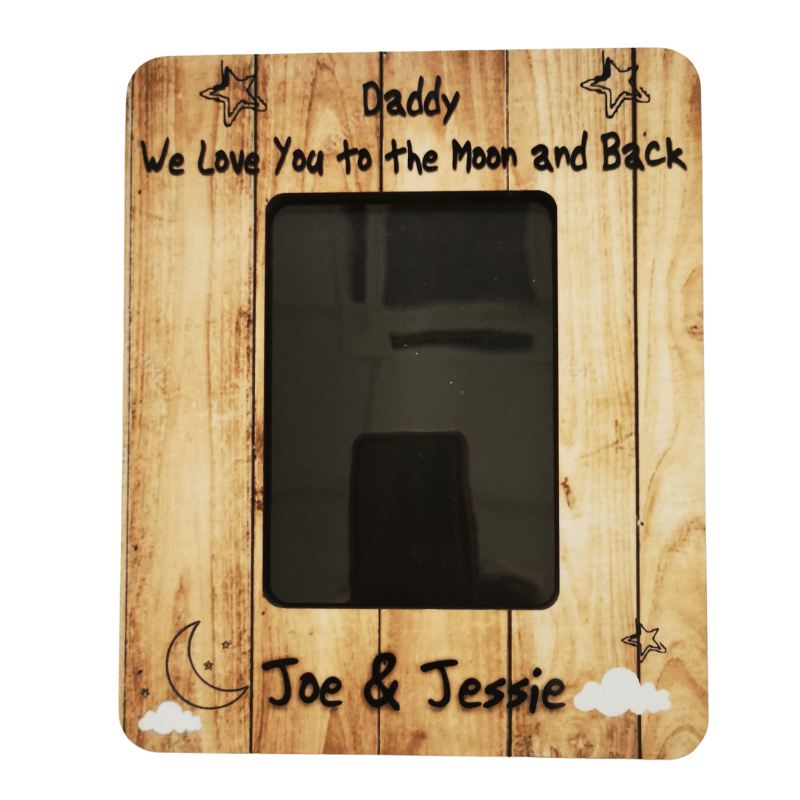 Daddy, Moon & Back Frame, Personalised Gift