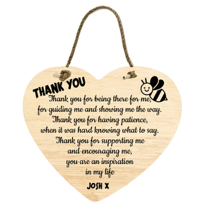 Thank you Teacher Hanging Plaque, Personalised Gift