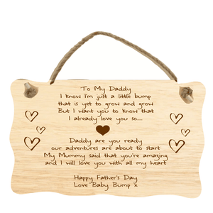 Baby Bump Father's Day Plaque, Personalised Gift
