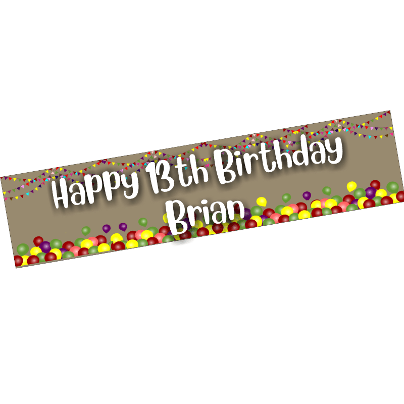 Balloon Birthday Banner, Personalised Gift