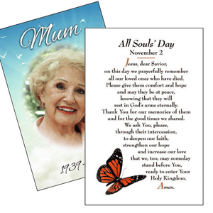 All Souls Memorial Wallet Card, Personalised Gift