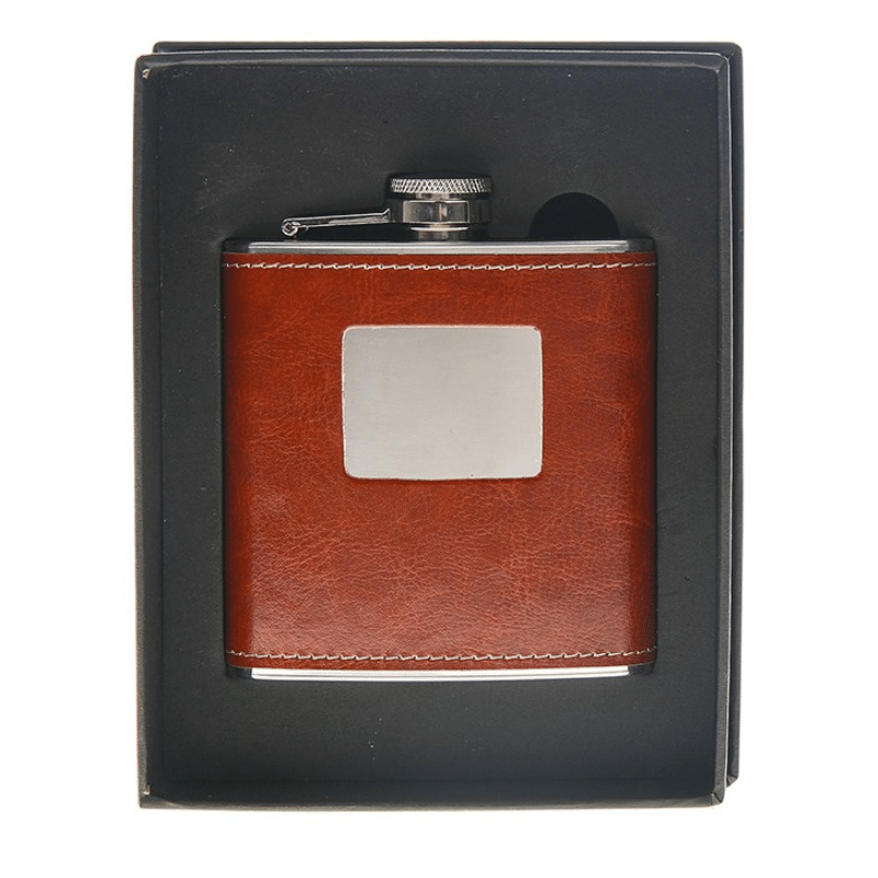 Brown Hip Flask, Personalised Gift