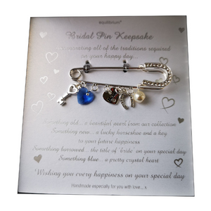 Bridal Wedding Pin Keepsake, Personalised Gift