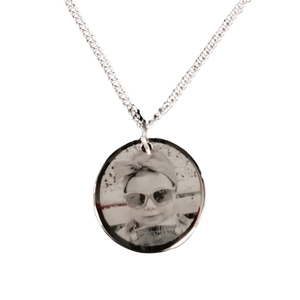 Milano Circle Engraved Photo Pendant, Personalised Gift