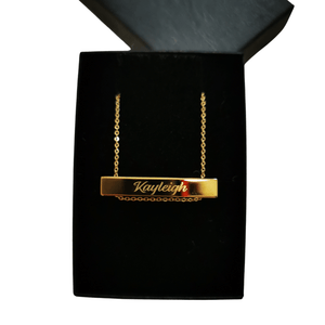 Milano Engraved 3D Bar Pendant, Personalised Gift