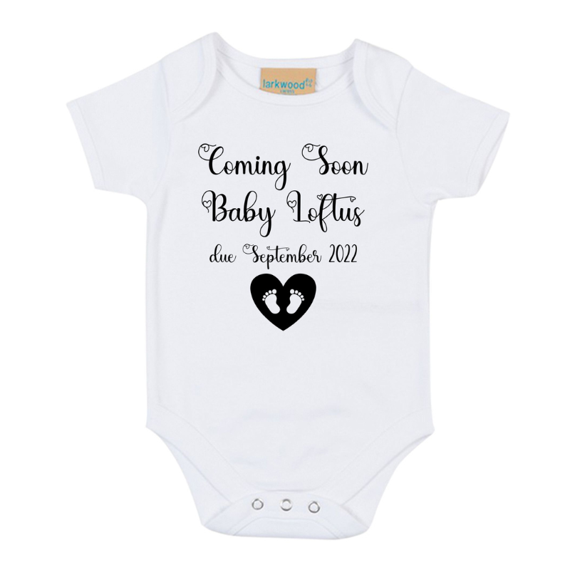 Coming Soon Baby Vest, Personalised Gift