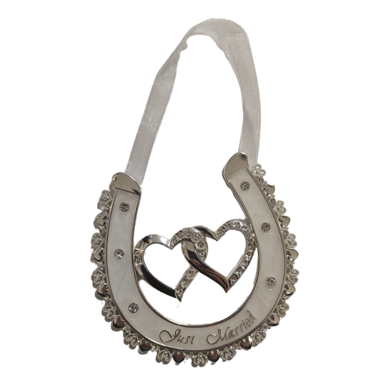 Diamonté Heart Wedding Horseshoe, Personalised Gift