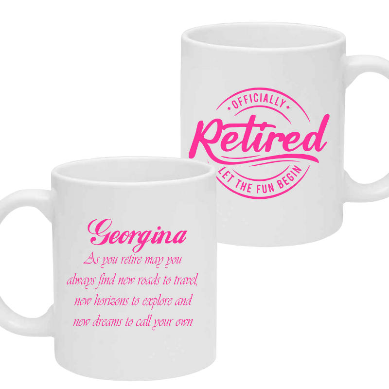 Retired, Retirement Mug, Personalised Gift