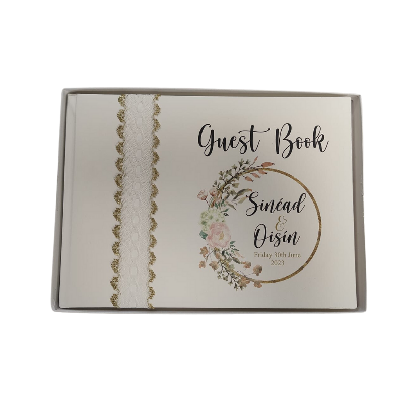 Wedding Guest Book Floral Design, Personalised Gift