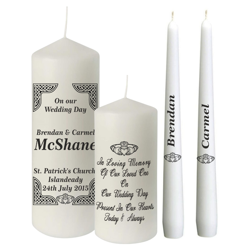 Celtic Personalised Wedding Candles, Personalised Gift
