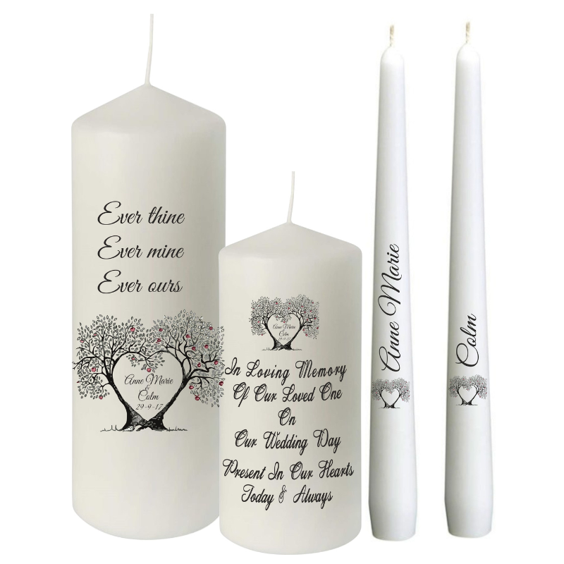 Tree of Life Personalised Wedding Candles, Personalised Gift