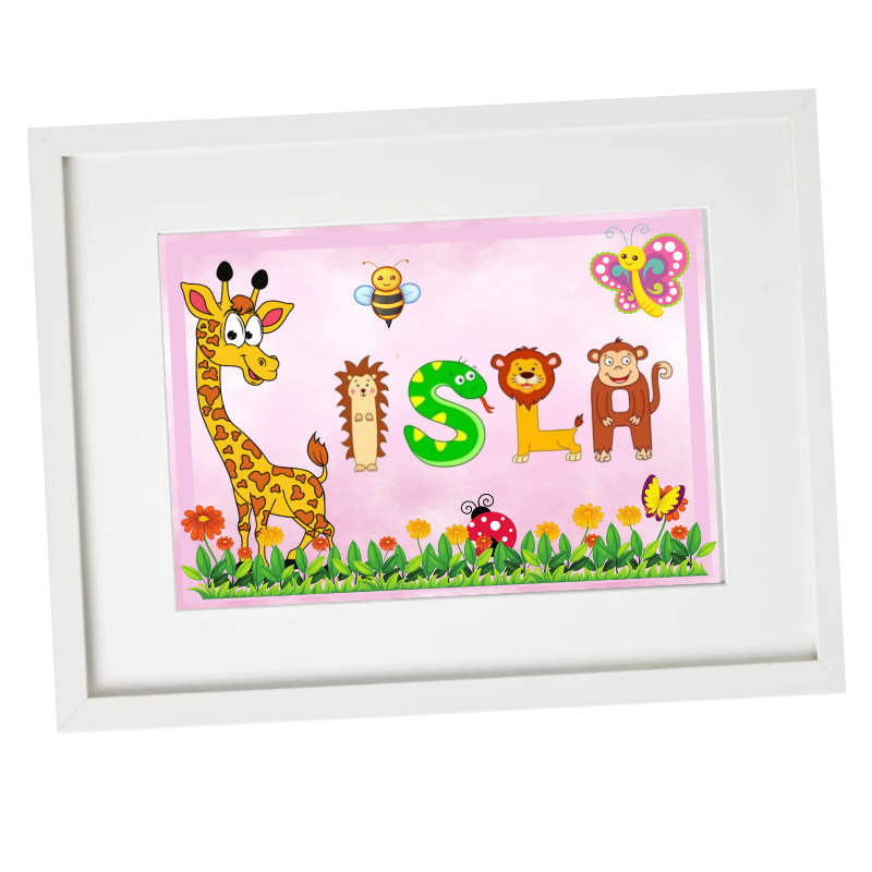 Baby Girl Name Frame, Personalised Gift