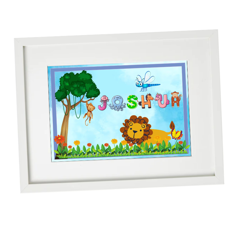 Baby Boy Name Frame, Personalised Gift