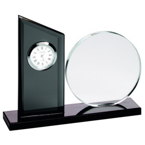 Clear|Black Glass Clock, Personalised Gift