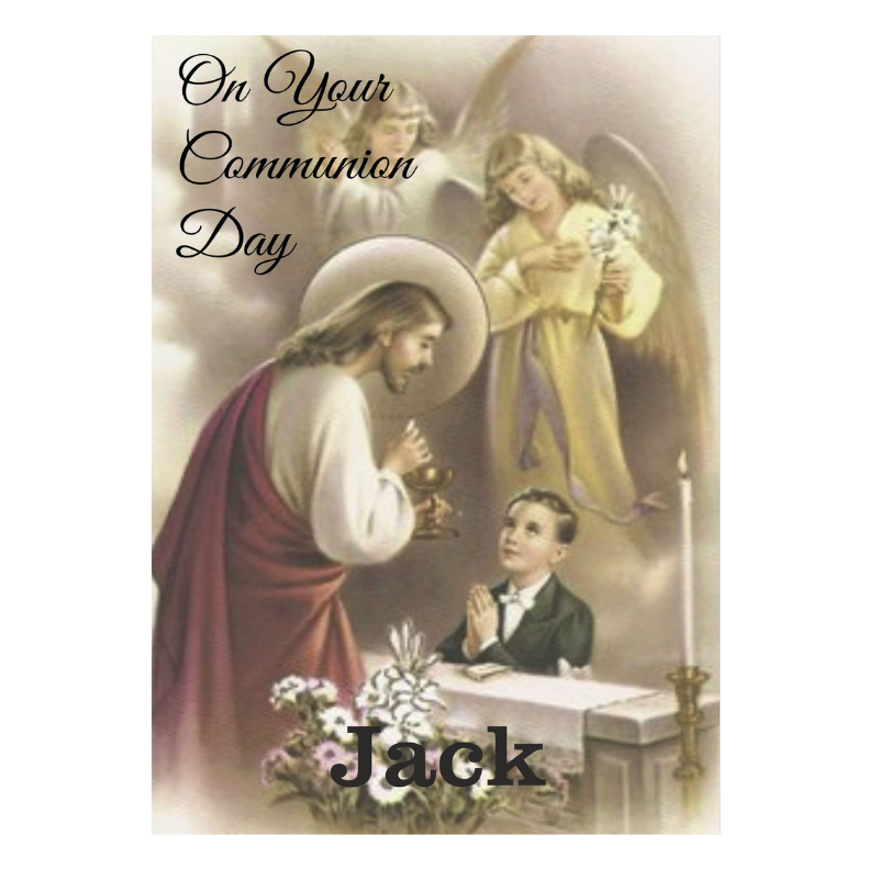 First Holy Communion Card, Boy, Personalised Gift