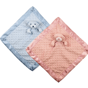 Bear Comfort Blanket With Dimples & Satin Trim, Personalised Gift