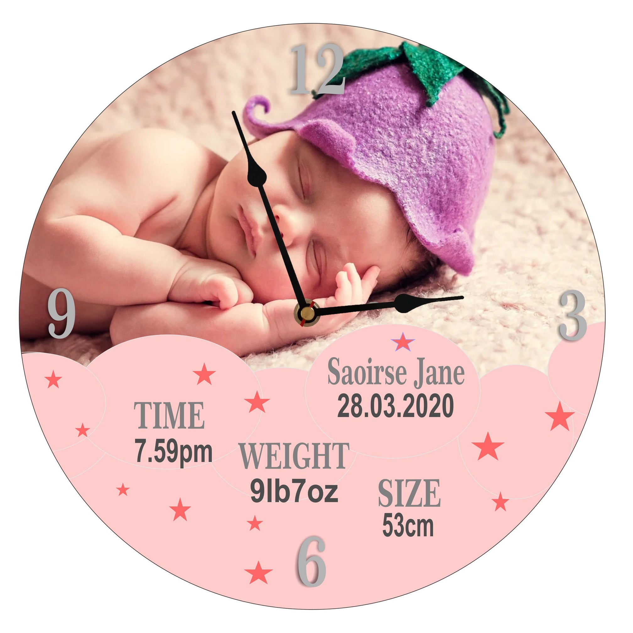 Personalised clock baby sales