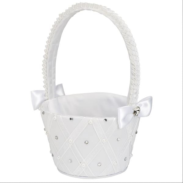 Satin Flowergirl Basket, Personalised Gift