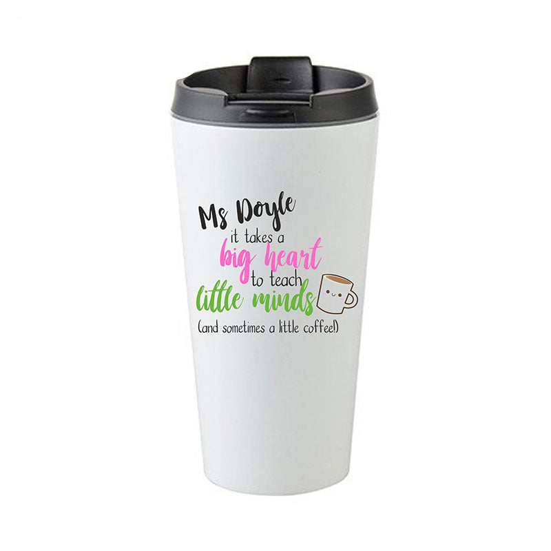 Big Heart Teacher Travel Tumbler Personalised Gift