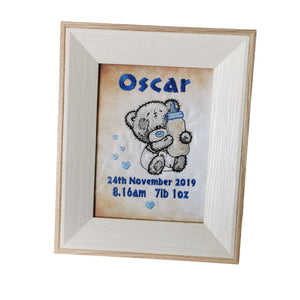 Embroidered Baby Frames, Personalised Gift