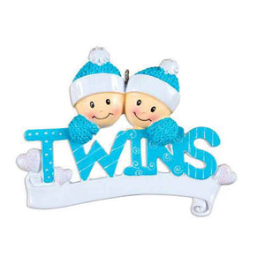 Twins Ceramic Ornament, Personalised Gift